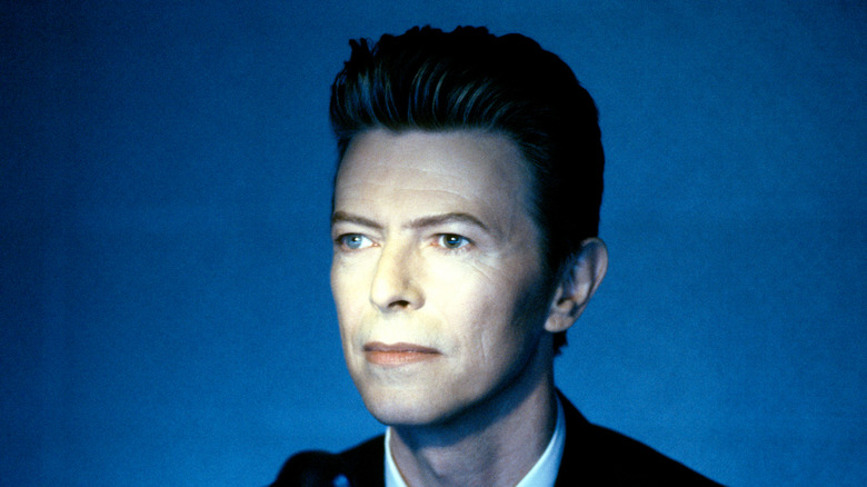 David Bowie looking to the side