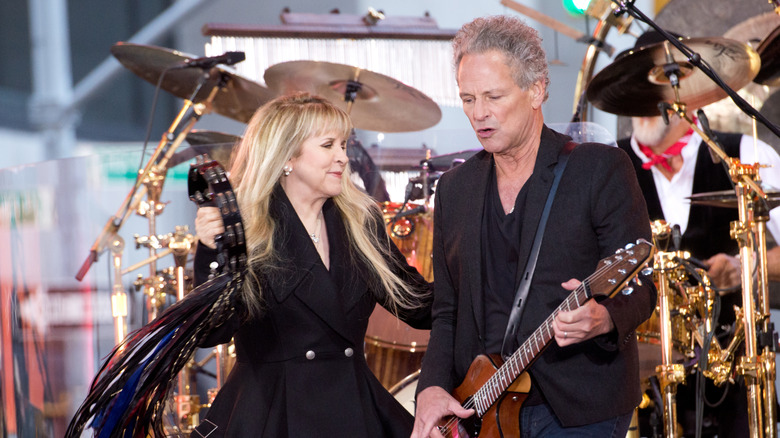 Stevie Nicks and Lindsey Buckingham onstage