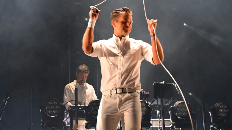 The Postal Service performing onstage