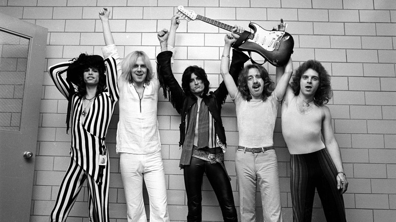 Aerosmith backstage in 1976