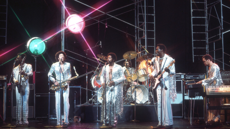 The Commodores performing on stage