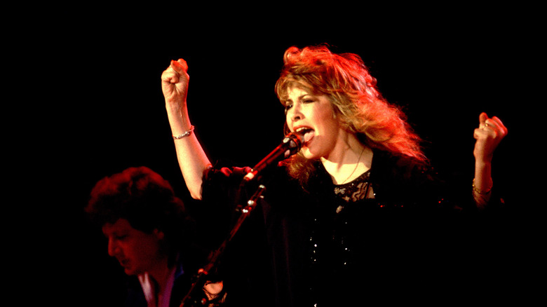 Stevie Nicks sings onstage at US Festival, Ontario, California, May 30, 1983