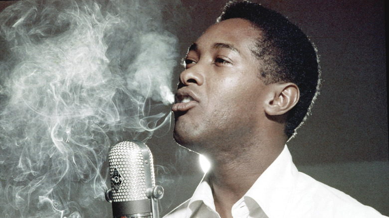 Sam Cooke in a studio in the '60s