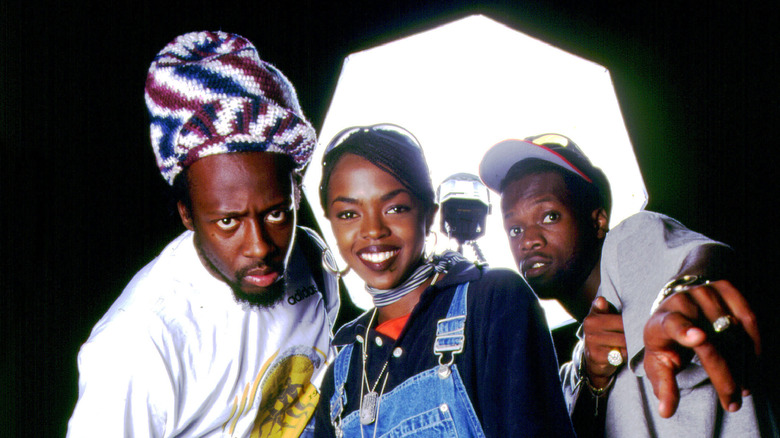 The Fugees goofing around during photo shoot