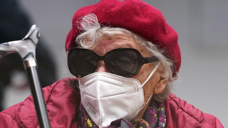 Irmgard Furchner sitting in courtroom