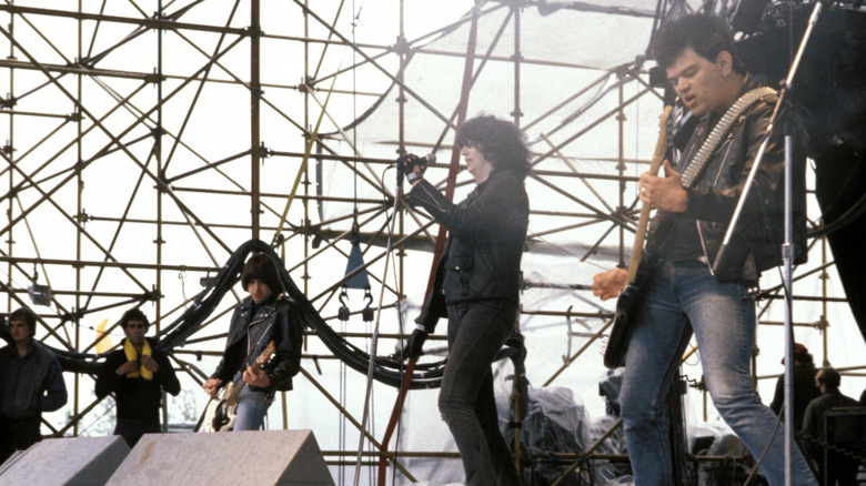 The Ramones playing on stage circa 1980s