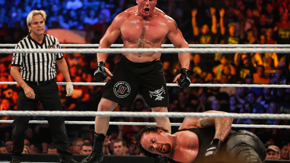 The Undertaker down on the mat