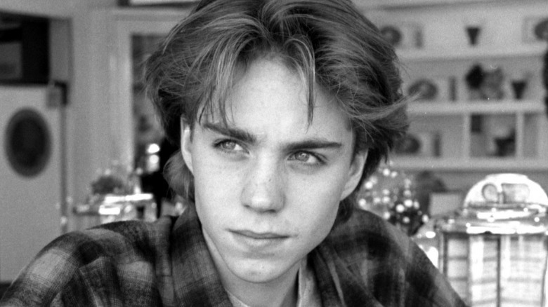 Jonathan Brandis looking serious 