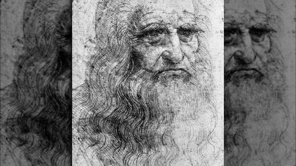 Leonardo da Vinci self-portrait drawing with beard