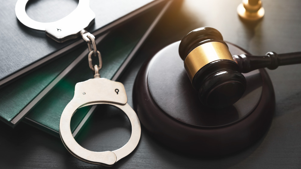 Gavel and handcuffs