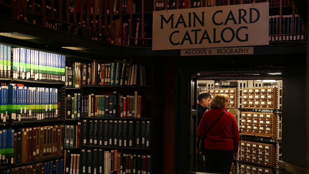 Visitors tour the Main Card Catalog Room at the Main Reading Room of the Library of Congress