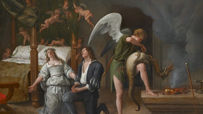 Raphael binds the demon painting