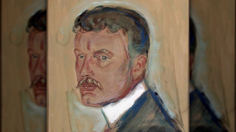 Edvard Munch with Moustache and Starched Collar