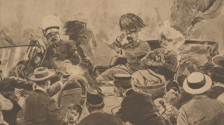 Painting assassination of Franz Ferdinand sophia