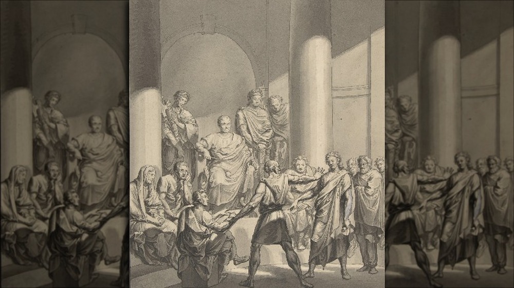 A gathering of Roman senators