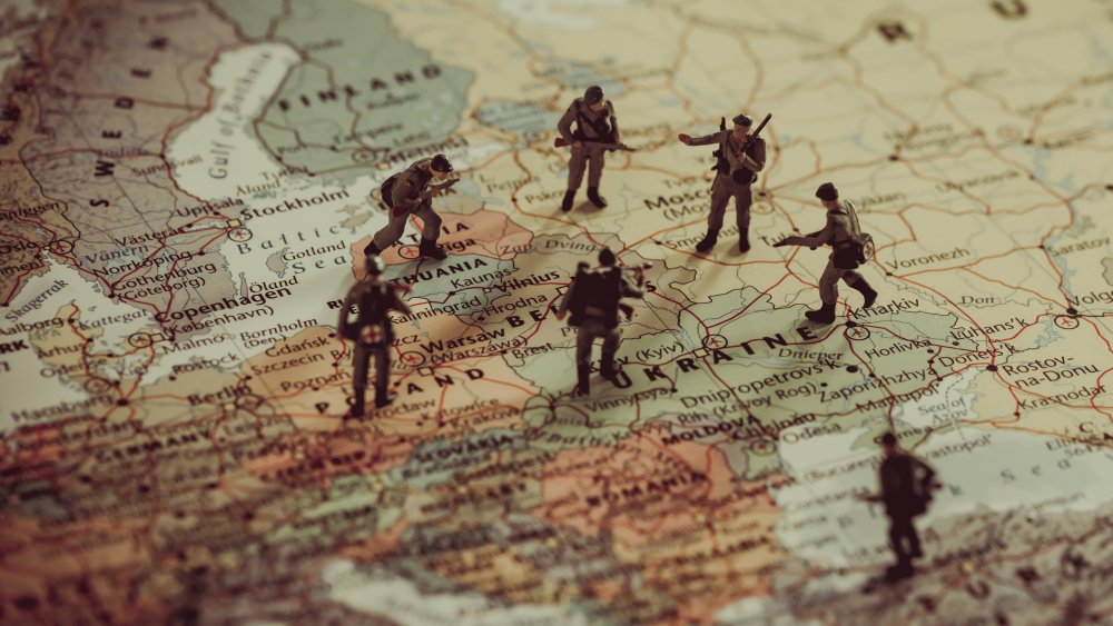 Map of Easter Europe with troops placed upon it