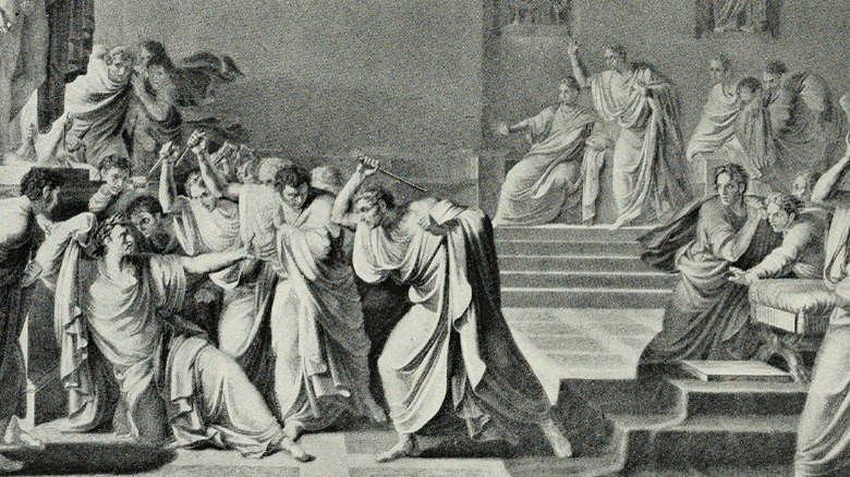assassination julius caesar black and white
