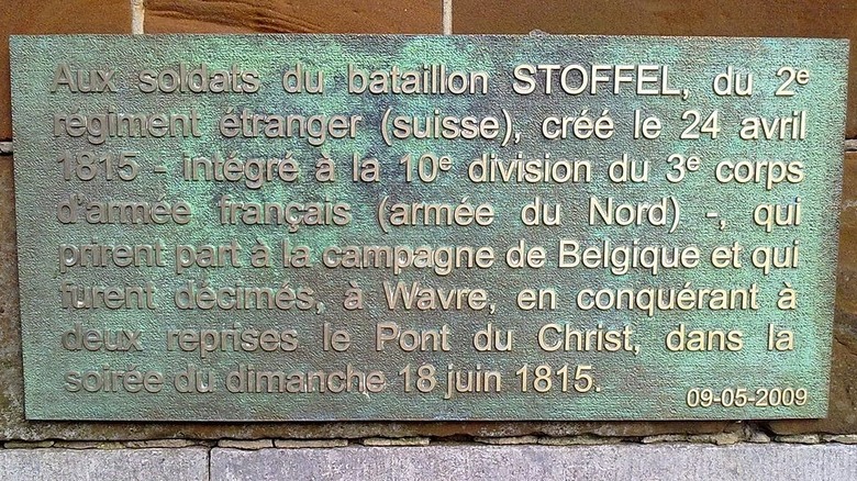 Commemorative plaque Battle of Wavre