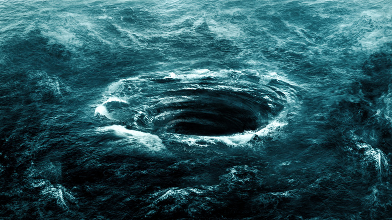photo illustration of swirling ocean vortex