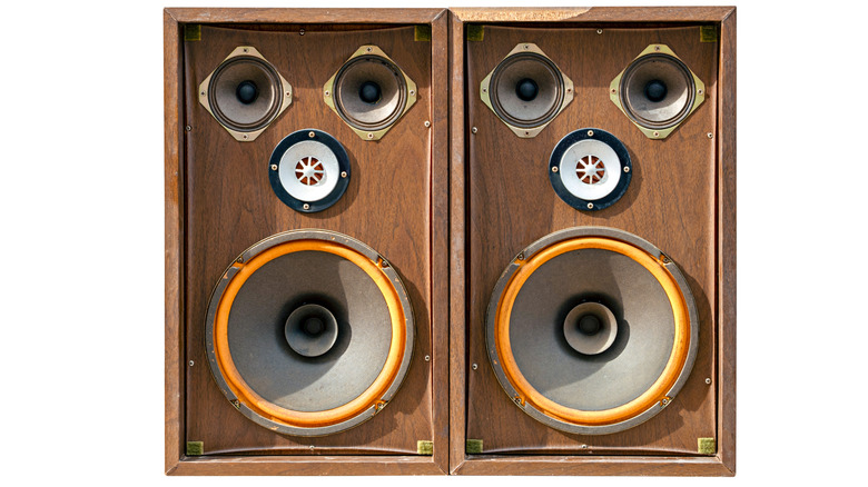 A pair of stereo floor standing speakers