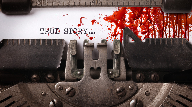 Vintage typewriter "True Story" blood spatter
