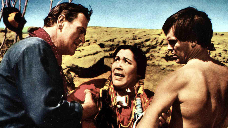 John Wayne, Beulah Archuletta, Jeffrey Hunter in "The Searchers"