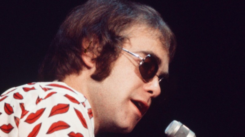 Elton John on stage, 1974