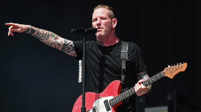 Corey Taylor playing guitar