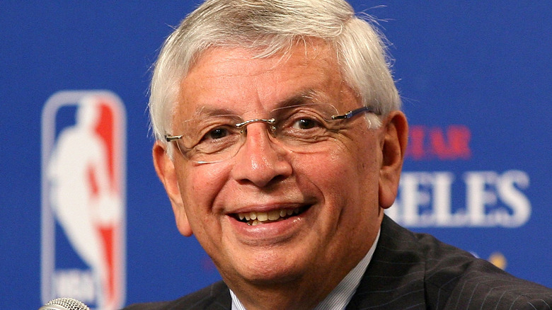 NBA commissioner David Stern grinning