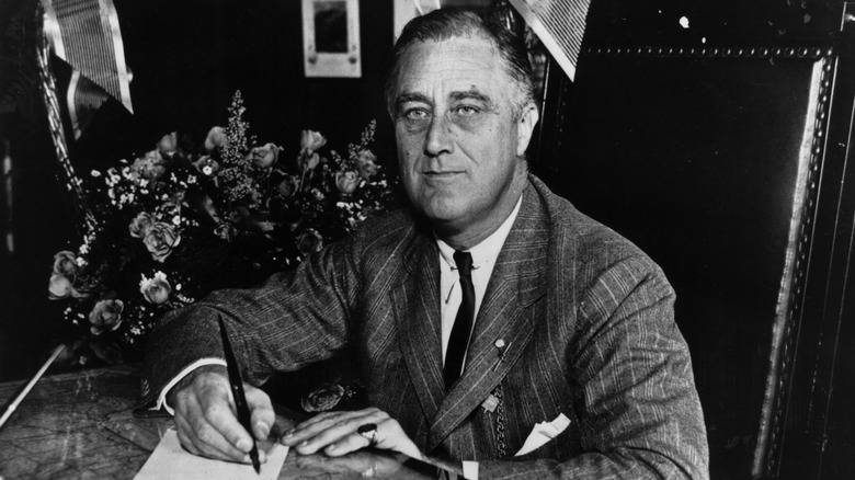 FDR sitting Oval Office