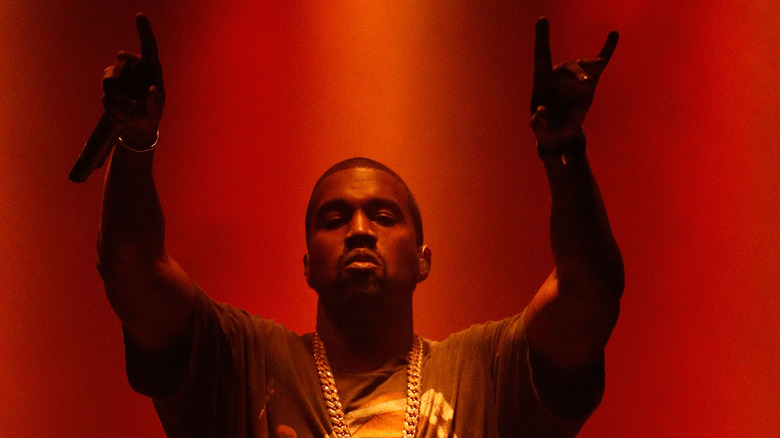 Kanye West performing