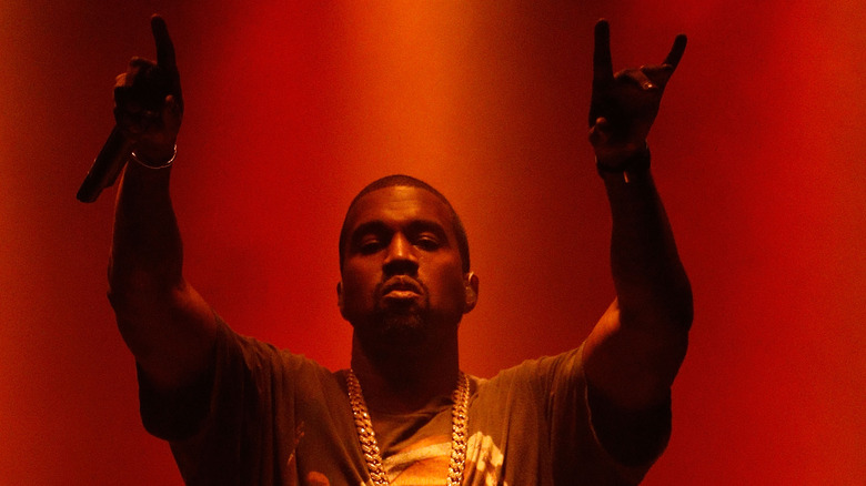 Kanye West performing