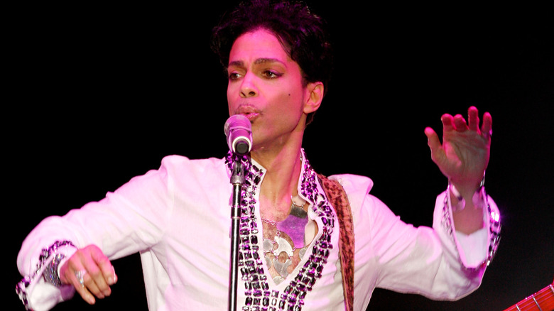 Prince performing at Coachella 2008