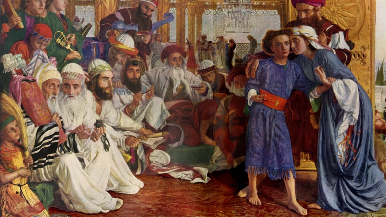 Young Jesus teaching in the temple painting