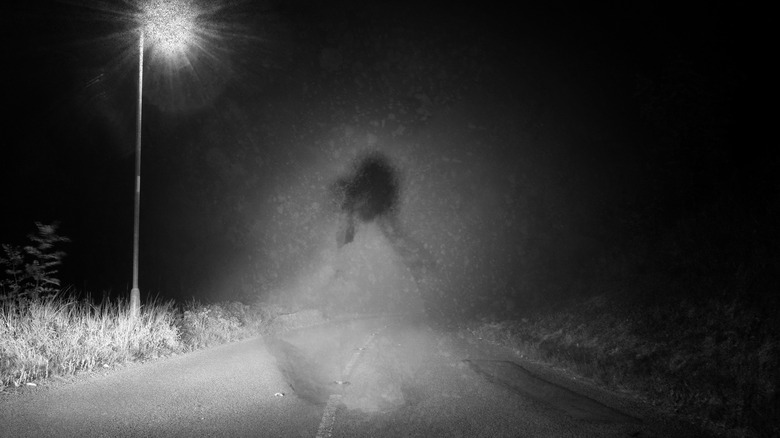 Girl vanishing into mist