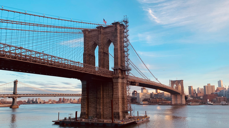 Brooklyn Bridge blue skies