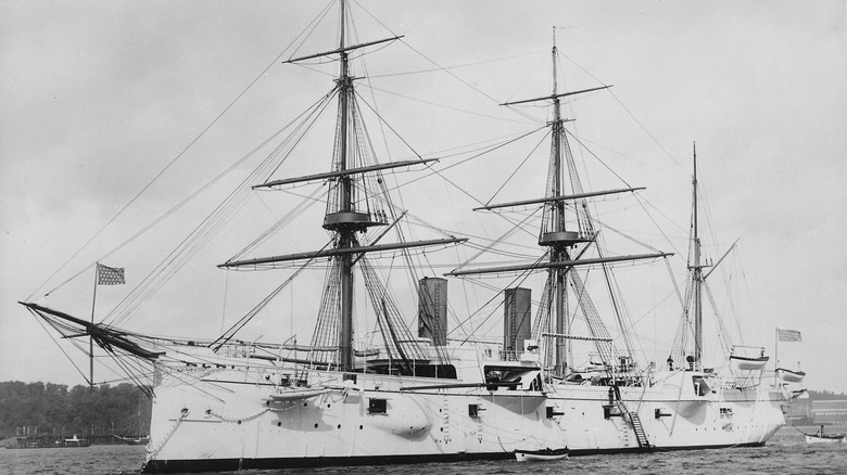 steel ship sailing