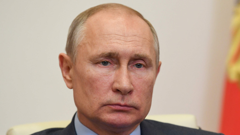 Vladimir Putin frowning