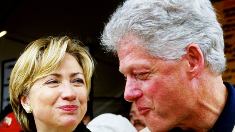 Bill and Hillary Clinton smiling