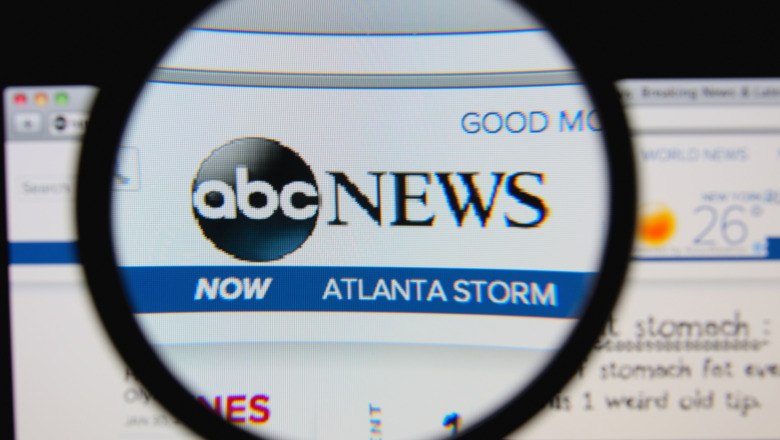 ABC News logo beneath a magnifying glass on someone's desktop