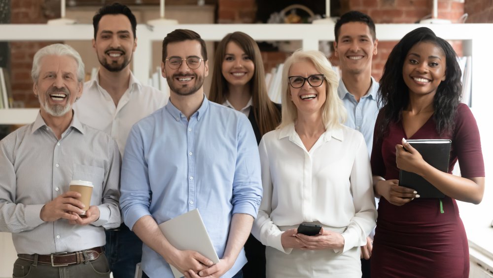 Happy diverse professional business team in an office