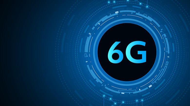 Stylized blue 6G logo