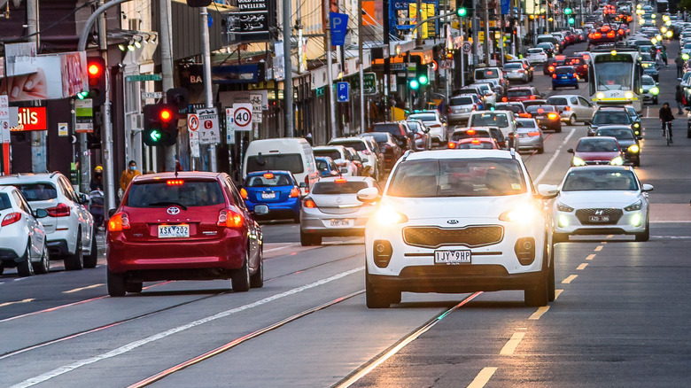 cars passing each other