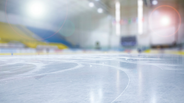 Close-up of ice rink