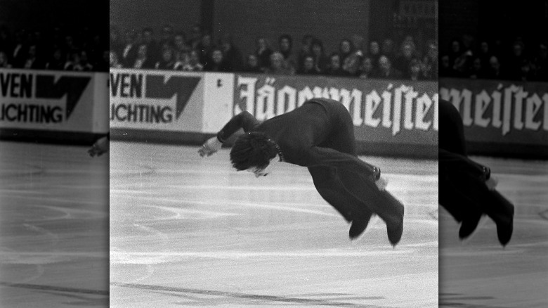 Terry Kubicka landing a backflip, 1976