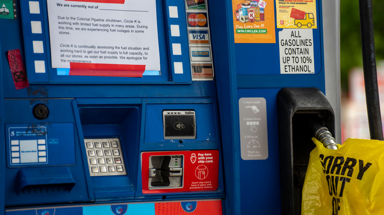 gas pump out of service