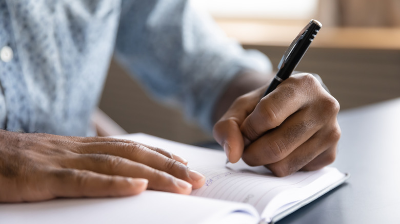 Writing with left hand