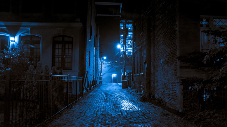 Dark city street