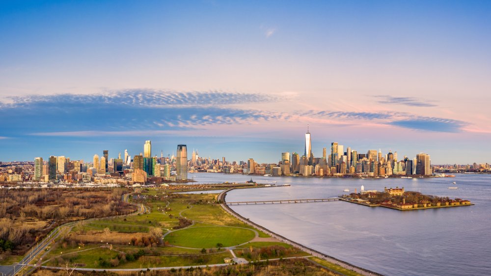 ellis island aerial