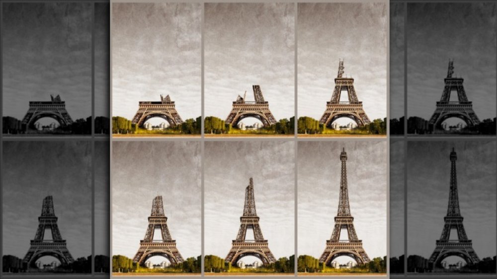 Eiffel Tower at progressive construction